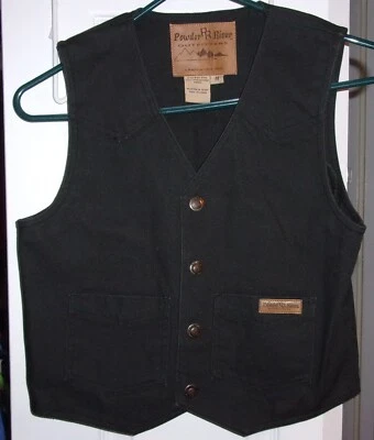 Niño talla Med. Powder PR River Outfitters, chaleco de algodón marrón Foto 1 de 4