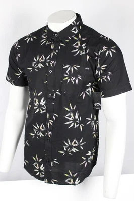 Billabong Men's Chase Short Sleeve Button Shirt Black Floral Lightweight - Image 1 of 3