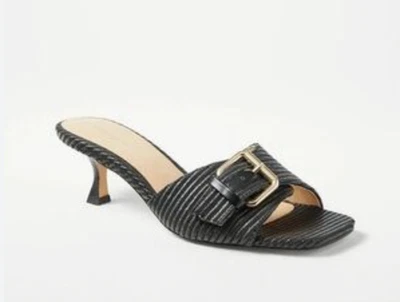 НОВЫЙ ANN TAYLOR ЧЕРНАЯ ПРЯЖКА КОТЕНОК КАБЛУК МУЛ САНДАЛИИ ОБУВЬ РАЗМЕР 10 - Изображение 1 из 4