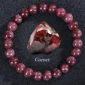 Rot Granat Perlen Edelstein Freundschaft Liebe Schutz Naturstein Armband NEU - Bild 1 von 3