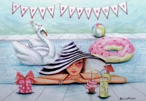 ¡Haz un chapoteo y ten una excelente celebración de cumpleaños! Tarjeta BELLA PILAR PAPIRO - Imagen 1 de 3