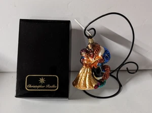 Christopher Radko Hand Blown  Ornament Disney Beauty and the Beast W/Stand - Picture 1 of 4