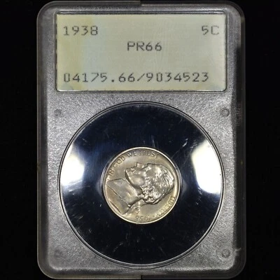 1938 PROOF JEFFERSON NICKEL ✪ PCGS PR-66 ✪ 5C OLD RATTLER HOLDER OGH ◢TRUSTED◣ - Image 1 of 4