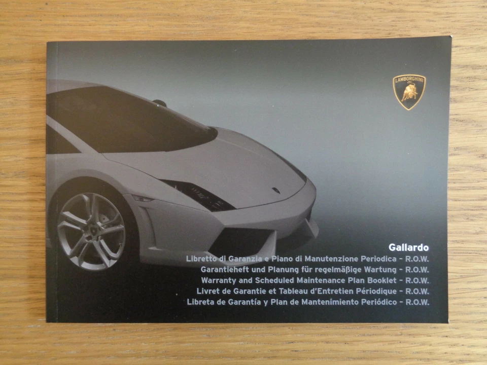 Libro de historia de servicio Lamborghini Gallardo  Foto 1 de 1