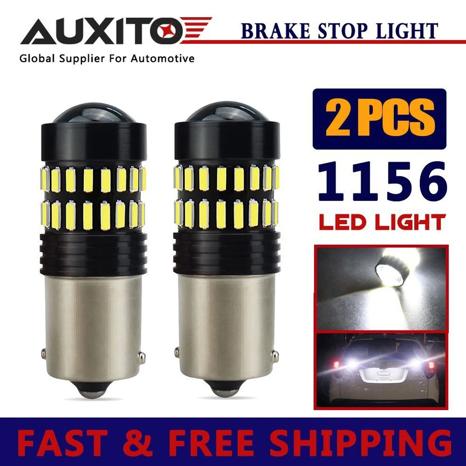2 Set AUXITO 1156 White P21W LED Reverse Canbus Light Side Backup DRL 382 Bulbs