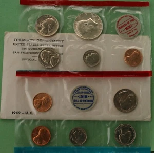 1969 United States Mint Annual Uncirculated P and D 10 Coin Set BU - Picture 1 of 2