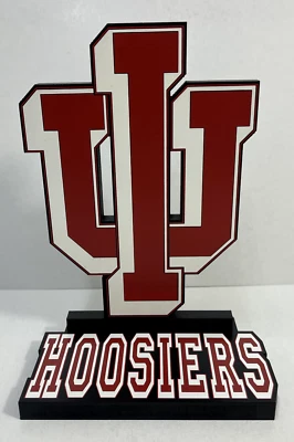INDIANA HOOSIERS LICENSED SHELIA NCAA FOOTBALL WOOD PLAQUE/SIGN - Image 1 of 4