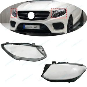 L&R Headlight Cover Lens For 2016-2018 Mercedes Benz GLE W166 GLE350/400/550/63 - Picture 1 of 7