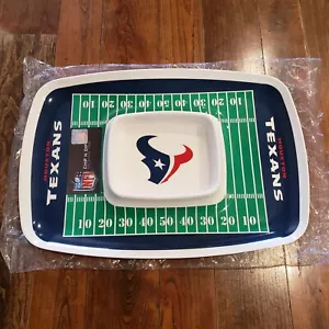 Houston Texans Chip N Dip 16x12 pulgadas Melamina Chip Dip Bandeja Fiesta Fútbol Puerta Trasera - Imagen 1 de 8