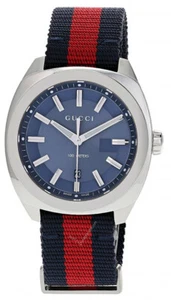 Reloj para hombre GUCCI GG2570 41 MM esfera azul cuarzo azul/rojo nailon YA142304 - Imagen 1 de 4