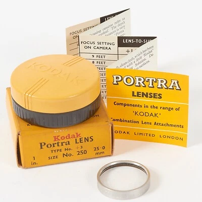 VINTAGE KODAK 250 PORTRA +3 CLOSE-UP LENS 25mm PUSH-FIT #AC463 - Image 1 of 2