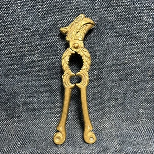 Vintage Solid Brass Figural Nutcracker Phoenix Eagle Or Hornbill 5.5” Long - Picture 1 of 8