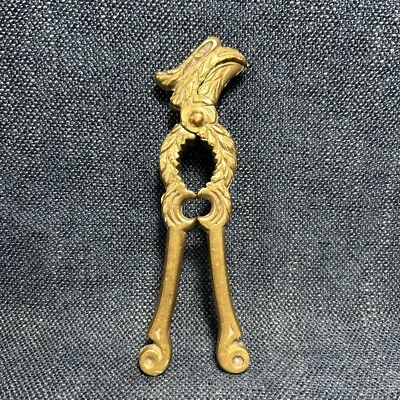 Vintage Solid Brass Figural Nutcracker Phoenix Eagle Or Hornbill 5.5” Long - Image 1 of 4