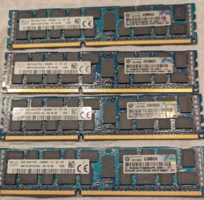 4x 8GB HYNIX HMT31GR7CFR4C-PB T8 AB / PC3-12800R 11-11-E2 2Rx4 HP 68911-071 - Bild 1 von 2