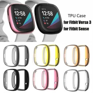 Etui na zegarek Fitbit Versa 3 Sense miękki TPU silikonowy ochraniacz ekranu żelowa osłona - Zdjęcie 1 z 17