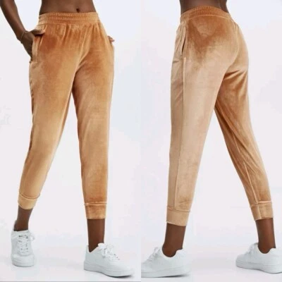 Fabletics Luxe Velour Honey Velvet Gold Joggers Lounge Drawstring Pants XS #186 - Image 1 of 4