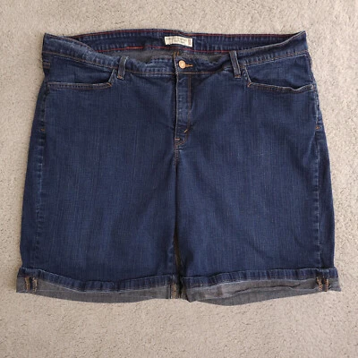 Levis 512 Jean Shorts Women 24W Plus Blue Perfectly Shaping Cuffed Bermuda Denim - Image 1 of 4