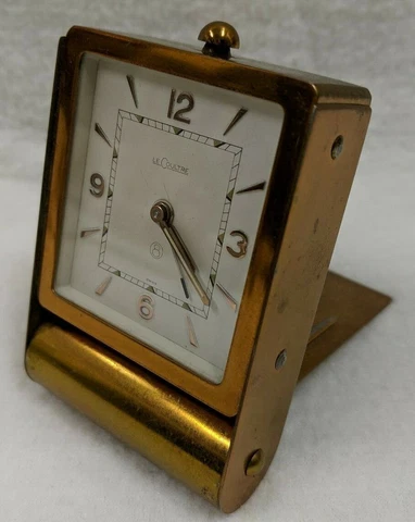 Jaeger Lecoultre Vintage 8-Day Folding Brass Desk Alarm Clock - It's RARE!!! Cover