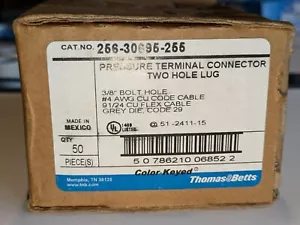 T & B , 256-30695-255, 4awg, 2-hole, 3\8" holes, 1"center, grey 29, box of (50) - Picture 1 of 4