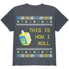 Hanukkah This is How I Roll Dreidel Ugly Christmas Sweater Youth T Shirt
