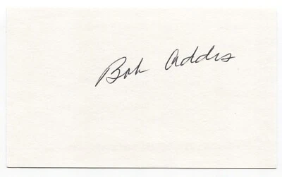 Bob Addis Signed 3x5 Index Card Baseball Autographed Boston Braves Debut 1950 - Image 1 of 2
