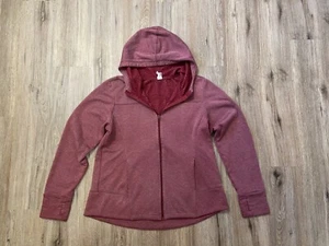 Danskin Womens/Youth Pink Long Sleeve Full Zip Hooded Jacket Size Large  - Picture 1 of 7