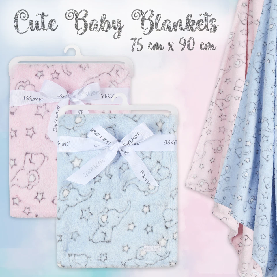  Bebés niños niñas mantas suaves recién nacidos Jacquard elefante felpa lana cochecito cuna  Foto 1 de 1