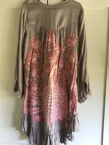 PAPER WINGS Girls 6 Hi-Low Style Adj-Sleeves Shimmery Peacock Dress ELEGANT HTF - Picture 1 of 5