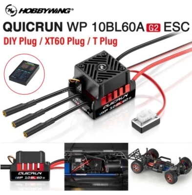 Hobbywing QuicRun WP 10BL60 Waterproof ESC 2-3S 6V BEC For 1/14 1/12 1/10 RC Car - Image 1 of 4