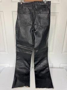 Pantalones de cuero Bagazio vintage años 90 talla 30 vaqueros negros motocicleta PUNK gótico - Imagen 1 de 9