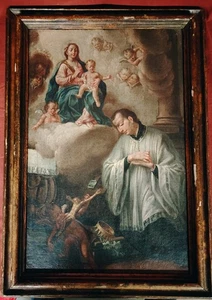 Dipinto olio su tela rintelato, raffigurante San Luigi Gonzaga - del '600-'700 - Foto 1 di 15