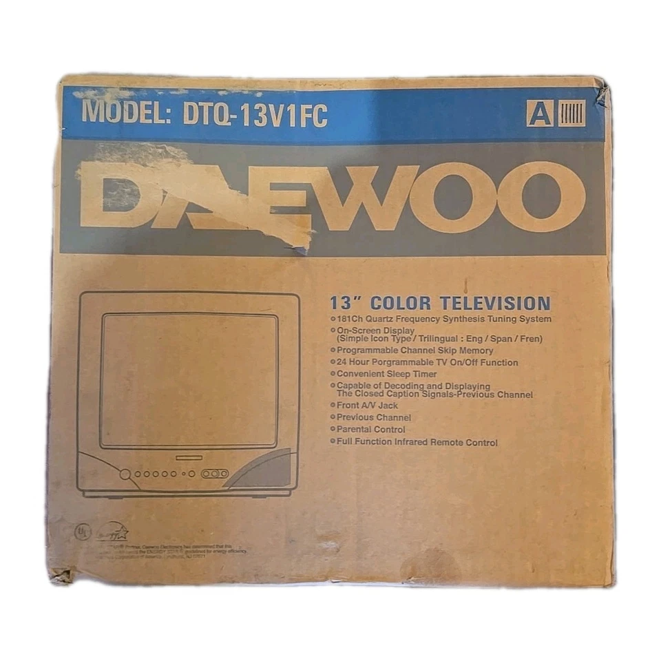 Televisor retro para juegos Daewoo 13" CRT DTQ-13V5FC NUEVO CRT Foto 1 de 4