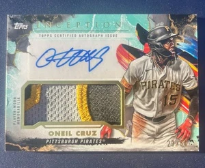 2023 Topps Inception Oneil Cruz Rookie Patch Auto Aqua /50 Nasty RPA Patch - Bild 1 von 2