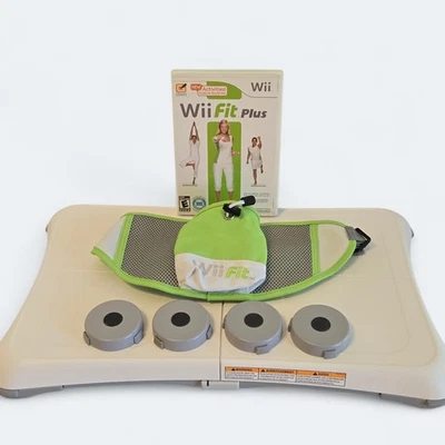 Nintendo Wii Balance Board w/Wii Fit Plus & Waist Strap + 4 Risers **TESTED** - Image 1 of 4