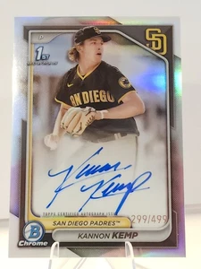 2024 Bowman Chrome Kannon Kemp Prospect 1st Auto Refractor /499 #CPA-KK Padres - Picture 1 of 2