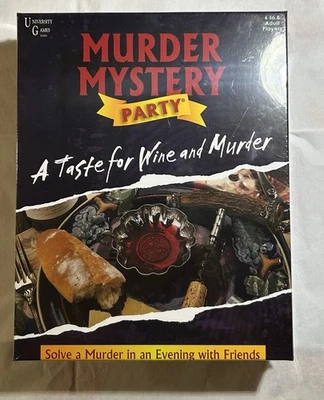 MURDER MYSTERY DINNER PARTY GAME A TASTE FOR WINE & MURDER NEW FACTORY SEALED - Image 1 of 3