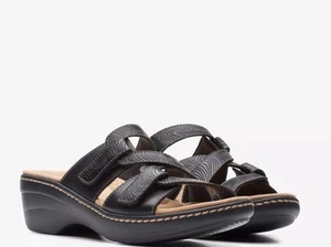 Clarks Merliah Karli Ladies Black Nubuck Leather Sandals Uk Size 8.5 D EUR 42.5. - Imagen 1 de 6