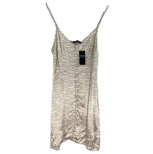 Abercrombie & Fitch Cream Tiger Print Button Front Cami Top S NWT - Picture 1 of 6