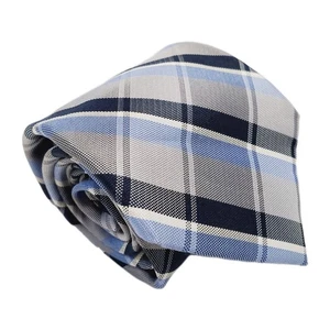 Jos. A. Bank Necktie Blue Plaid Pattern Men's Silk Neck Tie - Picture 1 of 5