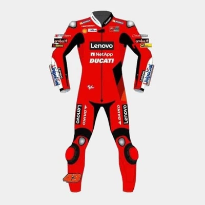 Traje de cuero de carreras Moto GP para hombre armadura CE equipo de conducción de cuero de vaca de una pieza Foto 1 de 4