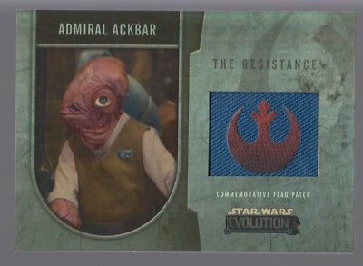 Star Wars 2016 Topps Evolution Flag Logo Patch Relic Admiral Ackbar 141/170  - Image 1 of 2