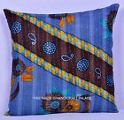 Vintage 16" Sofa Throw Ethnic Indian Decor Floral Design Kantha Cushion Cover
