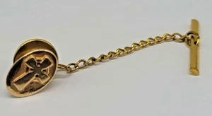 Vintage RETIRED James Avery 14k Yellow Gold Oval Cross Tack - Picture 1 of 3