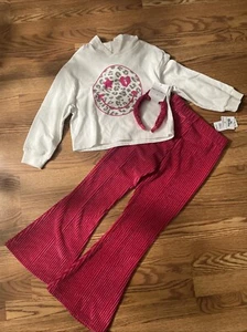 NWT Tween Diva Smiley Leopard Knit Top Flare-Leg Pant Set Size 10 - Picture 1 of 9