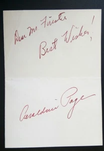 Geraldine Page Autograph - Signed & Inscribed Greeting Card - Picture 1 of 3