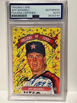 JEFF BAGWELL 1992 Donruss Gallery of Stars Signed Auto Autographed Astros PSA - Image 1 of 4