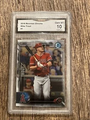 Mike Trout 2016 Bowman Chrome #1 GMA 10 📈📈 - Image 1 of 2