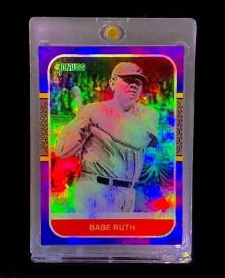 BABE RUTH REFRACTOR MORADO HOLO Lámina Arco Iris Donruss Blanco y Negro - NUEVA YORK Foto 1 de 4