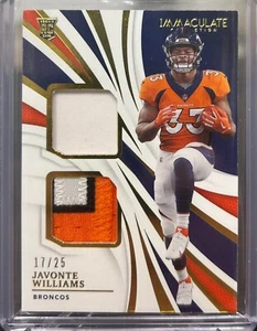 2021 Panini Immaculate Rookie Dual Patch Javonte Williams /25 - Picture 1 of 2
