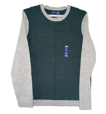 Merino Wool Blend Apt.9 Men's Knit Pullover Dark Teal Green/Gray Size XL  NWT - Image 1 of 4